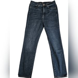 Express Slim Ankle Super High Rise Medium Wash Jean size 8 Long